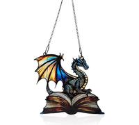 Dragon Suncatcher - Dragon Ornament, Forth Wing Merch, Sun Catcher, Stain Glass Window Hanging, Hippie Decor, Vintage Acrylic Sheet Suncatcher, Dream Catcher, Fantasy Window Hanging for Lovers (BLUE)