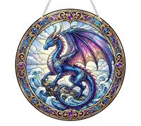 Dragon Suncatchers for Windows Hanging, Fourth Merch Wing Sun Catcher, Stained Glass Window Hanging Ornament, Acrylic Sun Catchers Indoor Window for Garden, Home, Indoor, Outdoor Decor