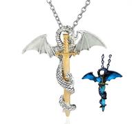 Dragon Sword Pendant Necklace - Bracelet, Amulet, Protector, Male Jewellery - Perfect Gifts For Boys & Men