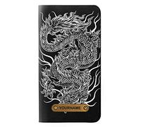Dragon Tattoo PU Leather Flip Case Cover For iPhone 11 PU Leather Flip Case Cover For iPhone 11 with Personalized Your Name on Leather Tag