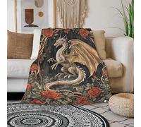 Dragon Throw Blanket is Super Soft and Warm,The Lightweight Flannel Blanket is for All-Season Use 50"x40"for Kids
