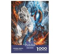Dragon Tiger Jigsaw Puzzles Puzzle for Adults Kids. 1000 Pieces Impossible Challenge Toy Educational Game Home Decoration for Adults& Kids Age 14 Years Up 70x50cm/1000pcs