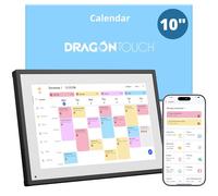 Dragon Touch 10.1 inch Digital Calendar Chore Chart - Interactive Touchscreen, Smart Family Planner, Hearth Display Desk Digital Calendar Seamless Scheduling Black