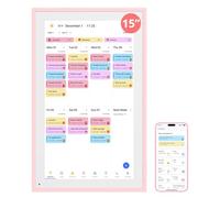 Dragon Touch 15.6" Digital Calendar, Blush Rose, 2026 Family Wall Planner, 1080P Full HD Interactive Touchscreen, Smart Chore Chart and Home Organization, Gift for Busy Families Scheduling