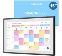 Dragon Touch 15.6" Digital Calendar Planner for Family & Chore Chart, Black | Wall & Desk, 1080P Full HD Interactive Touchscreen for Busy Families Scheduling 2026, Task & Reward Meal Plan