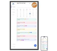 Dragon Touch 27 inch Digital Calendar Chore Chart - Interactive Touchscreen, Smart Family Planner, Hearth Display Desk Digital Calendar Seamless Scheduling Black