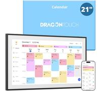 Dragon Touch Calendar, 21.5" Digital Calendar 2025 Family Wall Planner, 1080P Full HD Interactive Touchscreen, Smart Chore Chart and Home Organization, Gift for Busy Families Scheduling Black