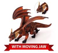 Dragon Toy Red 21x21x9.5cm Realistic Fire Dragon Figure, Durable Safe Plastic 3D
