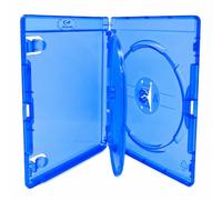 Dragon Trading 2 x Amaray 3 Disc Blu Ray Cases 14mm Spine - Premium Blue Triple Disc Storage Cases with Silver Embossed Blu-ray Logo & Outer Sleeve for Artwork Inlay - Holds 3 Bluray, DVD or CD Discs