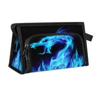Dragon Travel Toiletry Bag for Women Men Girls Boys Blue Firey Dragon Multifunctional Makeup Pouch Bag Wash Toiletries Cosmetic Organizer Shower Bag