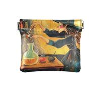 Dragon Treasure Cave Small Leather Coin Purse Waterproof Card Key Organizers for Women Girls, Beauty Witch Potion, One Size, Modern