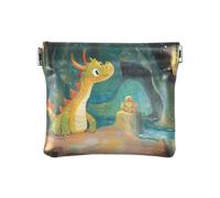 Dragon Treasure Cave Small Leather Coin Purse Waterproof Card Key Organizers for Women Girls, Dragon Treasure Cave, One Size, Modern