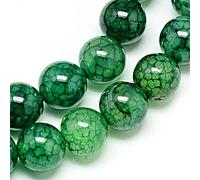 Dragon Veins 10/8/6mm Green Gemstone Beads - 15 Pack - Strung Gemstone Beads (8mm)