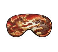 Dragon Versus Tiger Sleep Mask Personality Eye Sleep Shade Cover Comfortable Breathable Sleeping Blindfold Soft Comfortable Night Eye Cover Adjustable Band Eye Mask for Men Women