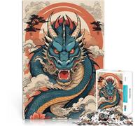 Dragon vintage japanese1000 Pieces Jigsaw Puzzles for Adults learning educational Every Piece is Unique - Challenging Family Fun Game 38x26cm