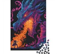 Dragon Vs. Warrior Epic Battle Artwork Jigsaw Puzzles Puzzles for Adults Kids. 1000 Pieces Impossible Challenge Toy Educational Game Home Decoration for Adults& Kids Age 14 Years Up 38x26cm/1000pcs