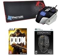 Dragon War Pack : Souris Warlord + Tapis de souris Speed Edition + Jeu PC Doom + Jeu PC Dishonored GOTY