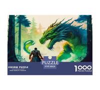 Dragon Warrior 1000 Piece Fairy Tales Jigsaws Puzzles for Adults And Kids Challenging Puzzle Games 1000 Pieces Stress Reliever Challenge High Difficulty 38x26cm/1000pcs