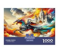 Dragon Warrior 1000 Piece Fairy Tales Jigsaws Puzzles for Adults And Kids Challenging Puzzle Games 1000 Pieces Beautiful Decoration Puzzle Challenge High Difficulty 70x50cm/1000pcs