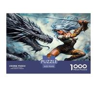 Dragon Warrior 1000 Piece Fairy Tales Jigsaws Puzzles for Adults And Kids Family Puzzle Educational Games 1000 Pieces Stress Reliever Birthday Gifts 70x50cm/1000pcs