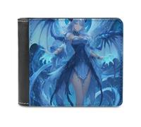 Dragon Warrior Men's Leather Wallet Bifold Purse Card Holder Slim Money Clip Single-Sided Print