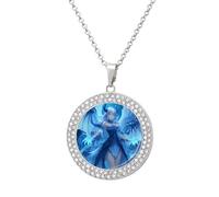Dragon Warrior Women's Necklaces Round Crystal Pendant Jewelry Party Wedding