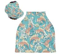Dragon Water Art Stretchy Baby Car Seat Cover,Canopy Nursing Covers,Soft Breathable Windproof Scarf Changepad for Winter Infant Breastfeeding Boys