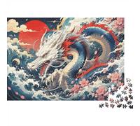 Dragon Wave Flower Jigsaw Puzzle, 1000 Pcs Indoor Adult Game | 70x50cm Cardboard, Brain Workout, Accurate Cutting, Adult Hobbyists, Stress Reduction