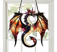 Dragon Window Ornament - Stained Acrylic Window Christmas Tree Ornament,Versatile Fantasy Lovers Dragon Collection for Bedroom, Study Room Decor