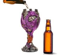 Dragon Wine Chalice Cup - Stainless Steel Tumbler Cup, Decorative Drinking Container | Medieval Dragon Sculpture Tumbler, Chalice, Bar Utensils, Ornament, Fantastic Style,