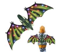 Dragon Wings - Electric Flying Dinosaur Toy, Animated Flapping Action Feature, Colorful LED Lighting System, Built In Sound Music Module | Imaginative Pretend Play Costume Performance Fun For Boys Tod