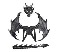 Dragon Wings Tail Costume Set - Complete Cosplay Set,Dragon Wing Tail Face Cover Halloween Cosplay Set for Christmas, Easter, Halloween