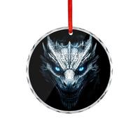 Dragon with Blue Eyes Hanging Decoration Glass Ornament Christmas Tree Pendant Happy Engagement Gift for Wedding