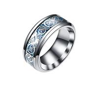Dragon With Dragon Stainless Ring Ring Golden Rings Rose Ring for Women (Blue, 9)