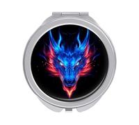 Dragon with Flame Cute Compact Mirror for Women Double Sided 1x 2x Magnifying Mini Makeup Mirrors