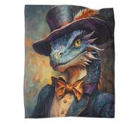 Dragon with Hat Blankets,Character Portrait Soft And Lightweight All Season Throws,Bedding for Kids And Adults,for Picnics,Travel,Home Decoration,40x50inch(100x130cm)