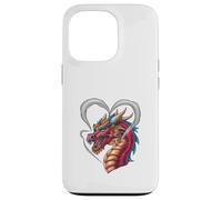 Dragon with heart -shaped smoke Case for iPhone 13 Pro