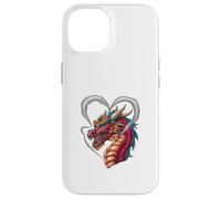 Dragon with heart -shaped smoke Case for iPhone 14