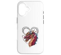 Dragon with heart -shaped smoke Case for iPhone 16