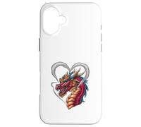 Dragon with heart -shaped smoke Case for iPhone 16 Plus