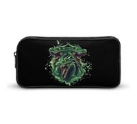 Dragon with Three Heads Large Capacity Pencil Case Zipper Office Storage Pouch Multifunctional Makeup Bag for Travel 22 * 12 * 5cm