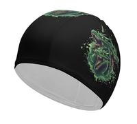 Dragon with Three Heads Large Swimming Cap Unisex Waterproof Bathing Caps Elastic Swim Hat for Women Men