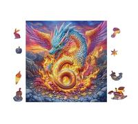 Dragon with Yin-Yang Symbol 100 Piece Pack DIY Jigsaw Puzzle Collectors Cognitive Development Educational Decorative Puzzle Gifts for Adults Premium Cardboard 28x28cm