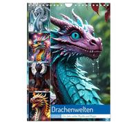 Dragon Worlds - A year full of mysticism and magic UK-Version (Wall Calendar 2026 DIN A4 Portrait), CALVENDO 12 Month Wall Calendar