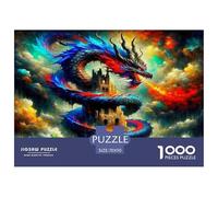 Dragon1000Piece JigsawPuzzlesMythical Dragon ForAdult Colourful Brainteasing Age12+byth EducationalGame Uncover The Puzzle 70x50cm/1000pcs