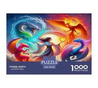 Dragon1000Pieces JigsawPuzzleMythical Dragon KidsforAdult Colourful Brainteasing Age12+byth ThemeFlowersandBirds Uncover The Puzzle 70x50cm/1000pcs