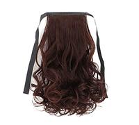 dragonaur-home decor Fluffy Long Curly Ponytail Extension Synthetic Fiber Fake Wig Extension Hairpiece Wrap-Around Ponytail Extensions for Women Girl Dark Brown