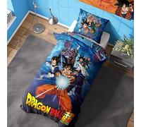 Dragonball Super Duvet Cover - Goku Kamehameha Design - Official Reversible Bedding Set - Single Duvet Cover and Pillowcase Set