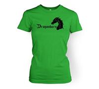 Dragonborn Womens T-shirt - Gamer Gaming Geeky Tshirt - Irish Green Large Size