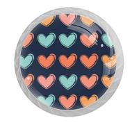 DragonBtu 4 Pack Heart Pattern Round Cabinet Knobs Kitchen Cupboard Knob White Drawer Pulls Dresser Handle with Screws Furniture Decoration 1.37"